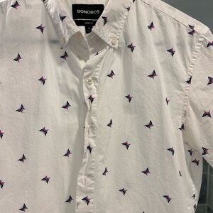 Bonobos White Shirt with Butterfly Pattern